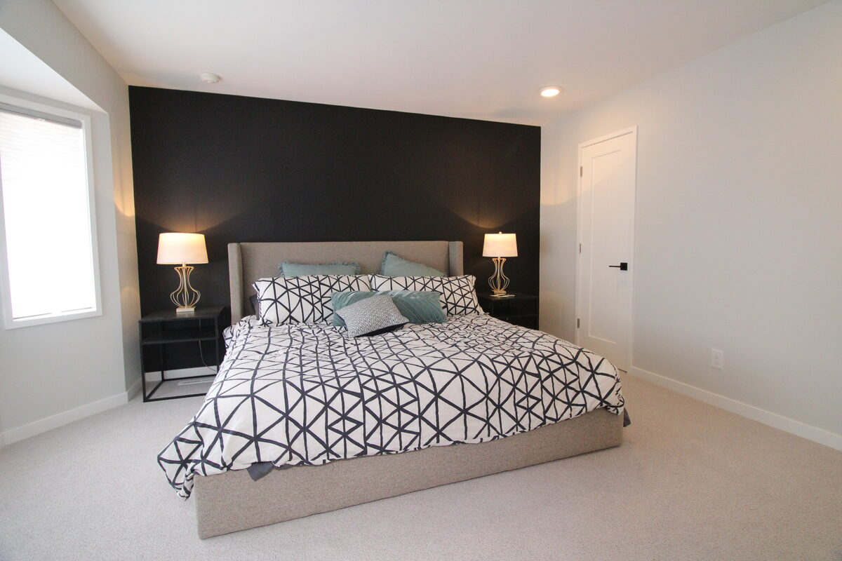 Modernized bedroom and adjacent millwork in a close-in older Twin Cities home