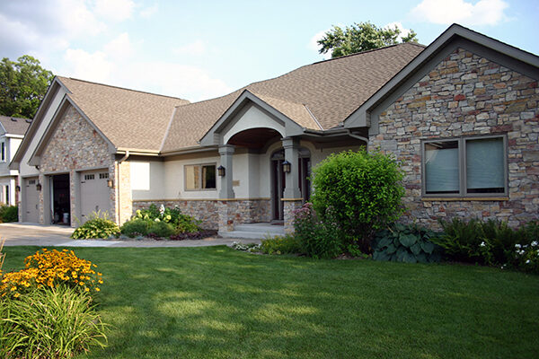 Finished custom home exterior by Kuechle Construction Co.